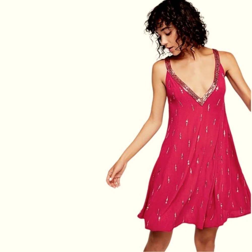 NWT Free People Rising Sun Sequined Slip Dress - Picture 3 of 16